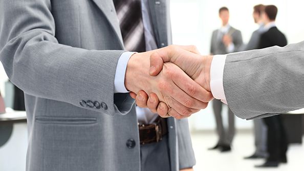 Business partners shaking hands